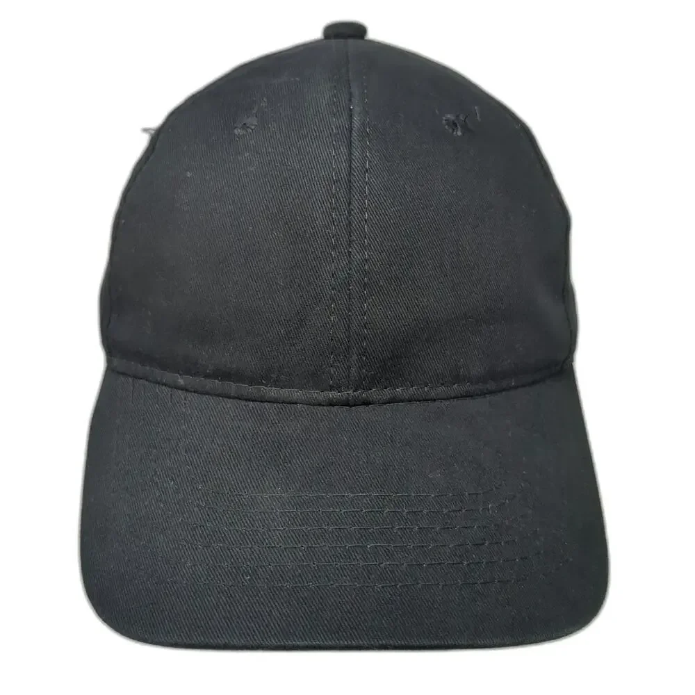 George Baseball Cap Black One Size Adjustable Strapback Plain Solid Blank Hat